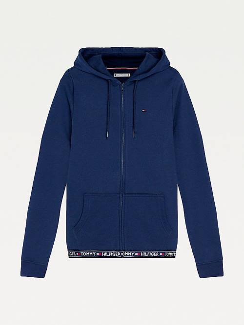 Tommy Hilfiger Cotton Terry Lounge Ženske Pulover s kapuco Modra | TH873CEY