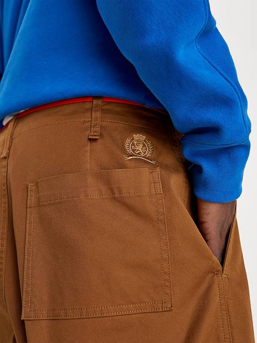 Tommy Hilfiger Crest Relaxed Fit Chinos Moški Hlače Rjav | TH928VSN