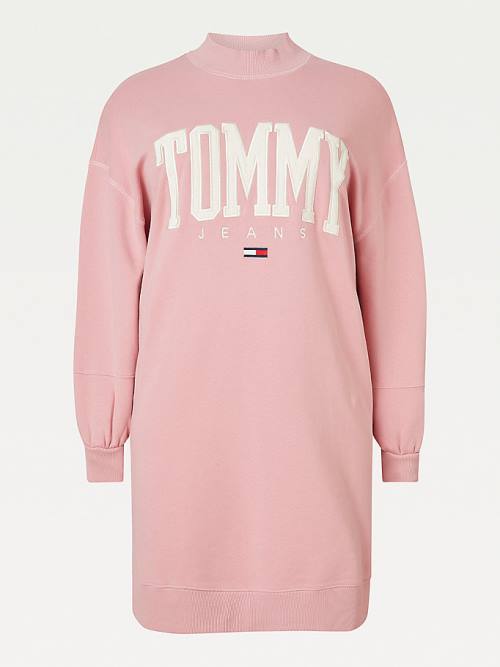 Tommy Hilfiger Curve College Sweatshirt Ženske Obleke Roza | TH318FJS