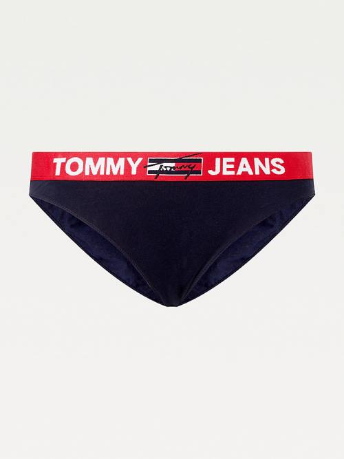 Tommy Hilfiger Curve Contrast Waistband Briefs Ženske Spodnje Perilo Modra | TH310ECH