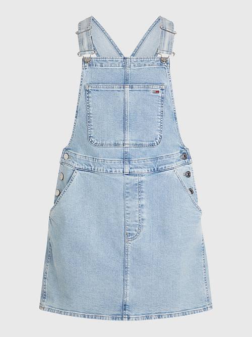 Tommy Hilfiger Curve Denim Dungaree Ženske Obleke Denim | TH283EDF