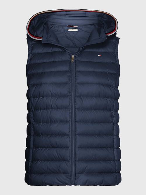 Tommy Hilfiger Curve Down-Filled Quilted Vest Ženske Plašč Modra | TH682PCS