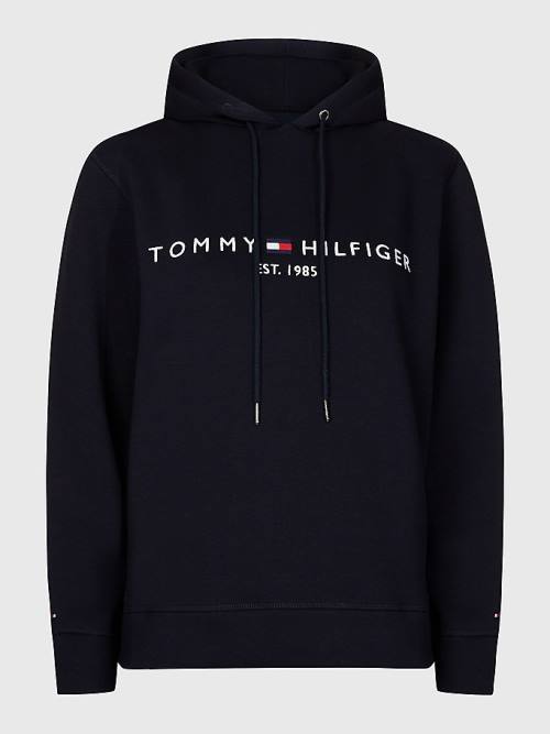 Tommy Hilfiger Curve Logo Drawstring Ženske Pulover s kapuco Modra | TH765QJC