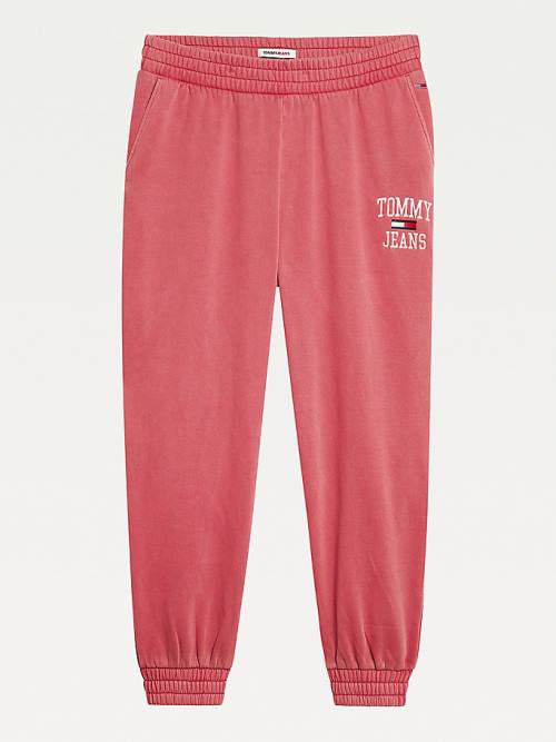 Tommy Hilfiger Curve Logo Relaxed Joggers Ženske Hlače Rdeča | TH258OZK