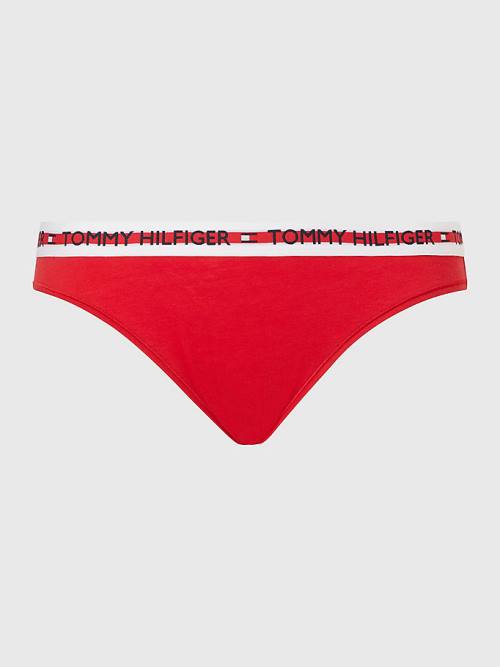 Tommy Hilfiger Curve Repeat Logo Stretch Organic Cotton Briefs Ženske Spodnje Perilo Rdeča | TH934CQL