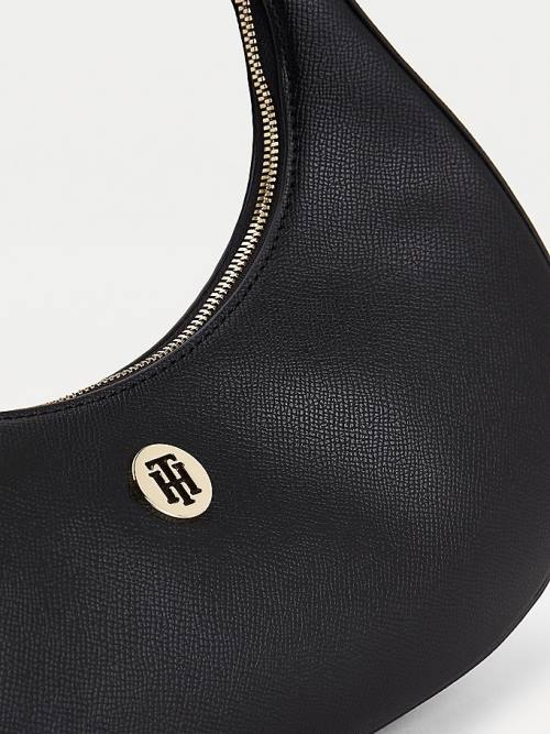 Tommy Hilfiger Curved Shoulder Ženske Torbice Črna | TH956PYC