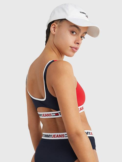 Tommy Hilfiger Cutout Detail Bikini Bralette Ženske Kopalke Rdeča | TH832NUP