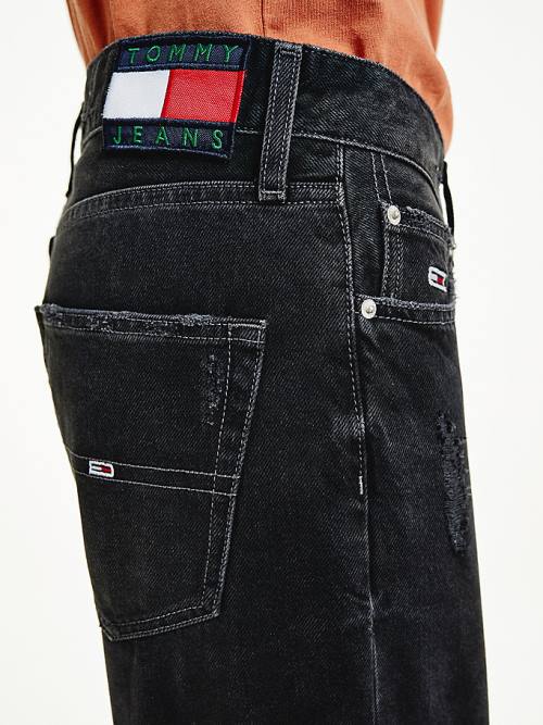 Tommy Hilfiger Dad Tapered Distressed Black Moški Kavbojke Denim | TH915BUL