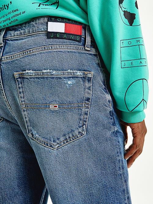 Tommy Hilfiger Dan Tapered Distressed Moški Kavbojke Denim | TH721SYA