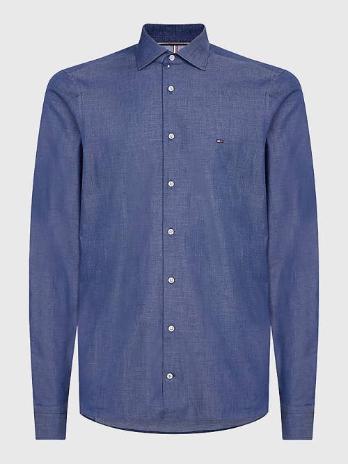 Tommy Hilfiger Denim Slim Fit Moški Srajce Modra | TH749LDZ