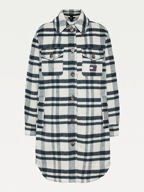 Tommy Hilfiger Diamond Quilted Check Shacket Ženske Jakne Bež | TH937LGQ