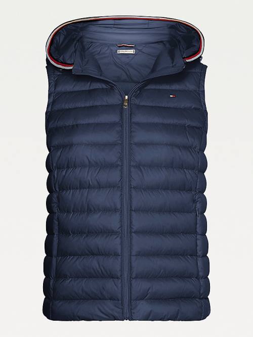 Tommy Hilfiger Down-Filled Quilted Vest Ženske Plašč Modra | TH375TSU