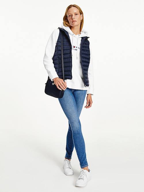 Tommy Hilfiger Down-Filled Quilted Vest Ženske Plašč Modra | TH375TSU