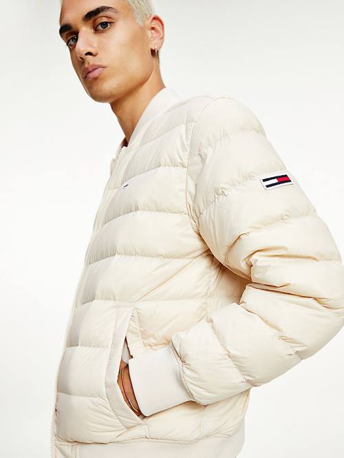 Tommy Hilfiger Down Recycled Quilted Bomber Moški Jakne Bež | TH941WCB