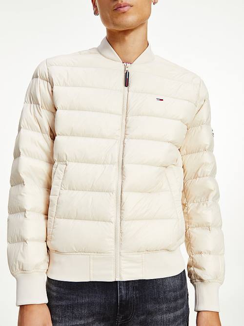 Tommy Hilfiger Down Recycled Quilted Bomber Moški Jakne Bež | TH941WCB