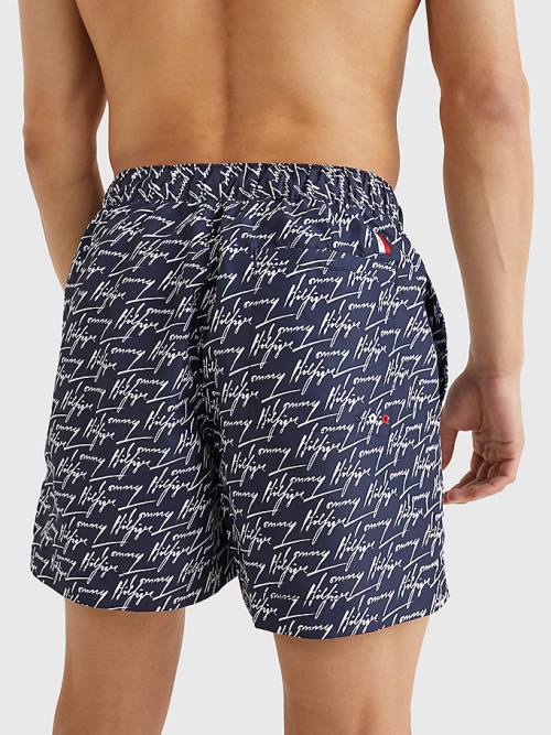 Tommy Hilfiger Drawstring Mid Length Shorts Moški Kopalke Modra | TH603WOM