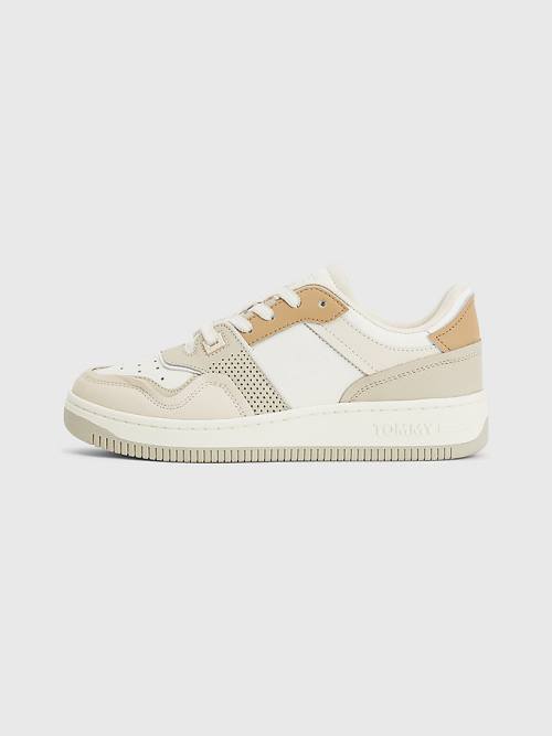 Tommy Hilfiger Elevated Basket Cupsole Ženske Superge Bež | TH397SHZ