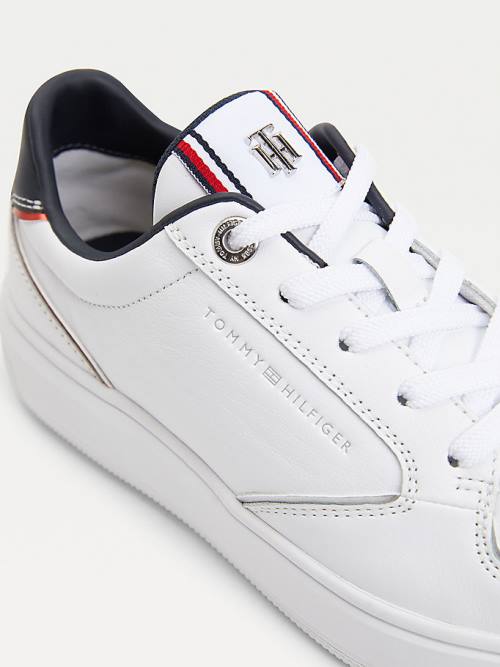 Tommy Hilfiger Elevated Cupsole Leather Ženske Superge Modra | TH680XTK