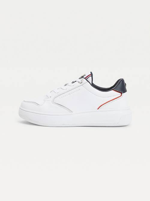 Tommy Hilfiger Elevated Cupsole Leather Ženske Superge Modra | TH680XTK