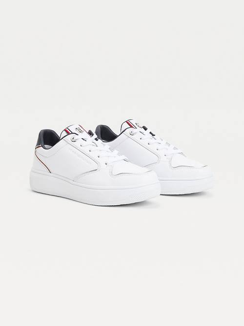 Tommy Hilfiger Elevated Cupsole Leather Ženske Superge Modra | TH680XTK