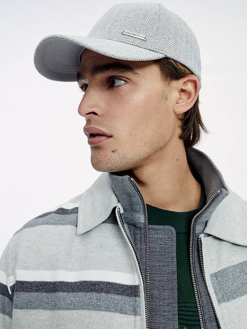 Tommy Hilfiger Elevated Essential Herringbone Cap Moški Kapa Siva | TH916ZTX