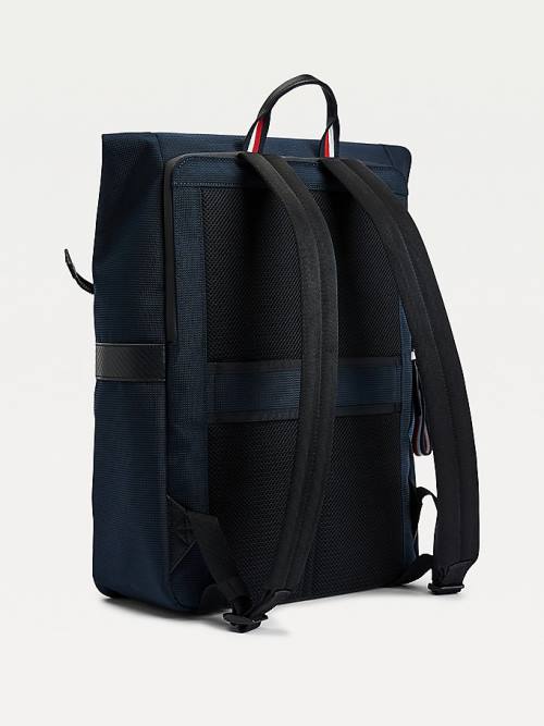 Tommy Hilfiger Elevated Fold-Over Backpack Moški Torbice Modra | TH689BNE