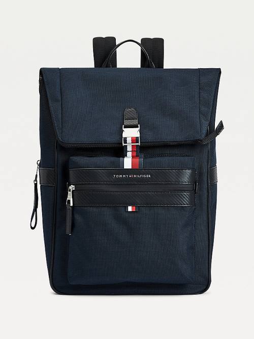 Tommy Hilfiger Elevated Fold-Over Backpack Moški Torbice Modra | TH689BNE