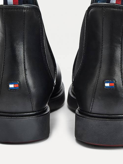 Tommy Hilfiger Elevated Leather Chelsea Moški Škornji Črna | TH345WZN