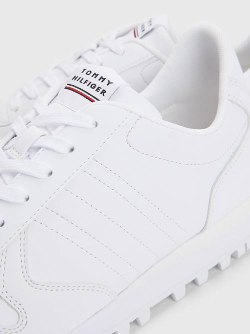 Tommy Hilfiger Elevated Leather Runner Moški Superge Bela | TH450CXZ