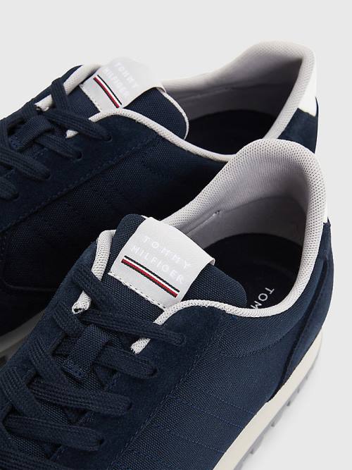 Tommy Hilfiger Elevated Mixed Texture Runner Moški Superge Modra | TH698CGI