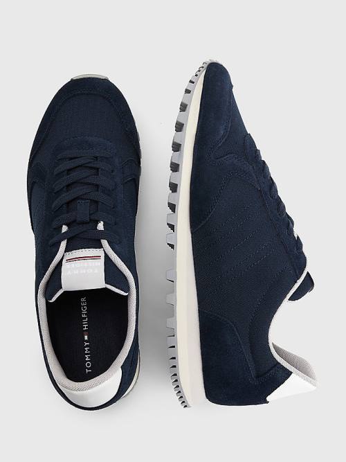 Tommy Hilfiger Elevated Mixed Texture Runner Moški Superge Modra | TH698CGI