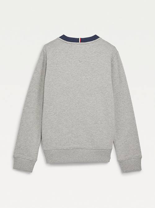 Tommy Hilfiger Essential Colour-Blocked Organic Cotton Fantje Pulover Siva | TH607WFB