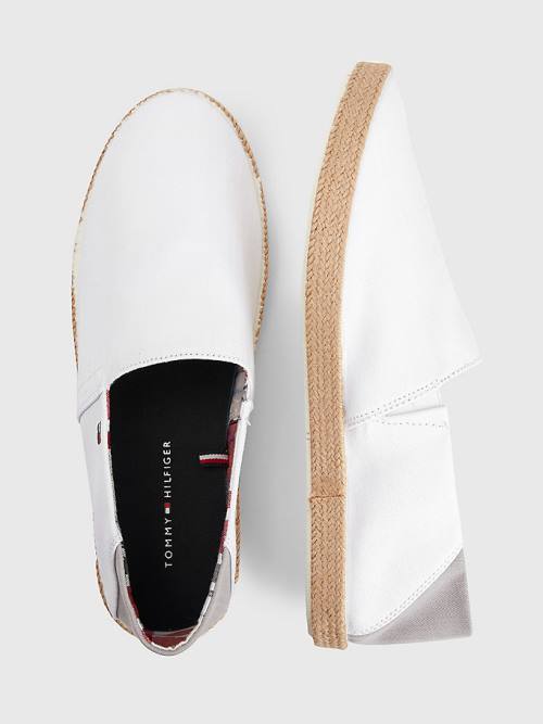 Tommy Hilfiger Essential Contrast Panel Espadrilles Moški Casual Čevlji Bela | TH328JFE