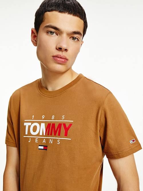 Tommy Hilfiger Essential Graphic Moški Majice Rjav | TH973OWP