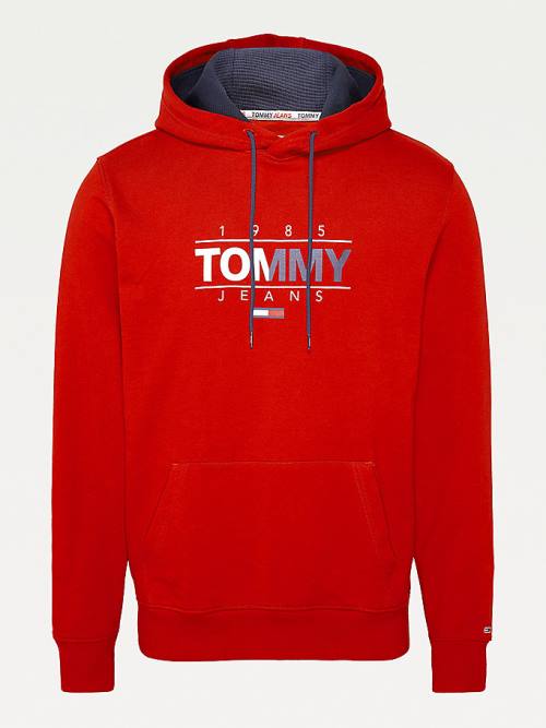 Tommy Hilfiger Essential Graphic Moški Pulover s kapuco Rdeča | TH628APS