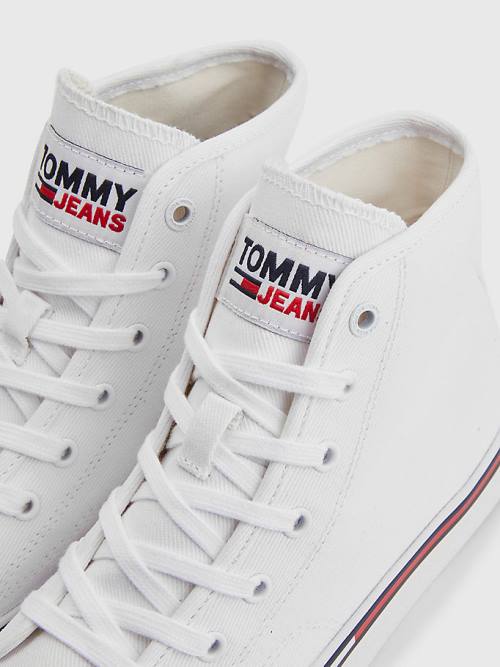 Tommy Hilfiger Essential High-Top Canvas Ženske Superge Bela | TH076WVP