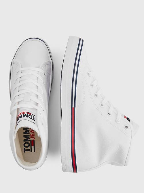 Tommy Hilfiger Essential High-Top Canvas Ženske Superge Bela | TH076WVP