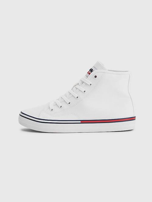 Tommy Hilfiger Essential High-Top Canvas Ženske Superge Bela | TH076WVP