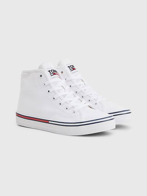 Tommy Hilfiger Essential High-Top Canvas Ženske Superge Bela | TH076WVP