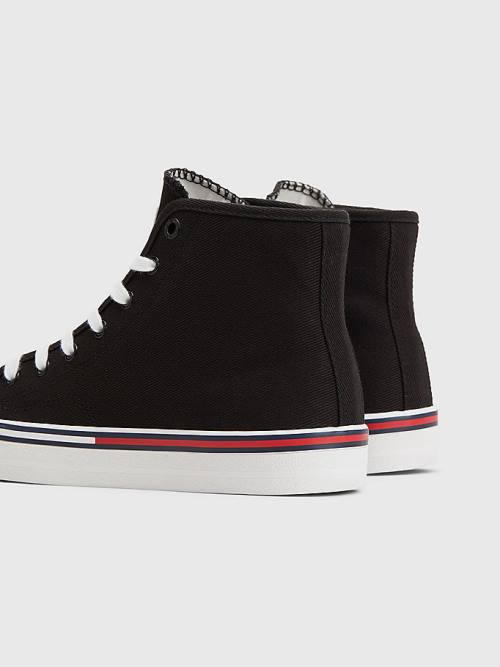 Tommy Hilfiger Essential High-Top Canvas Ženske Superge Črna | TH537MQR