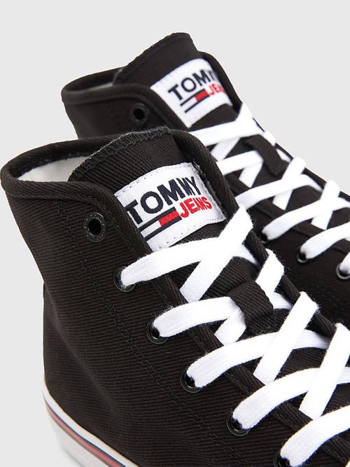 Tommy Hilfiger Essential High-Top Canvas Ženske Superge Črna | TH537MQR