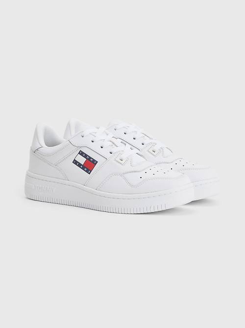 Tommy Hilfiger Essential Leather Basket Ženske Superge Bela | TH764IPJ