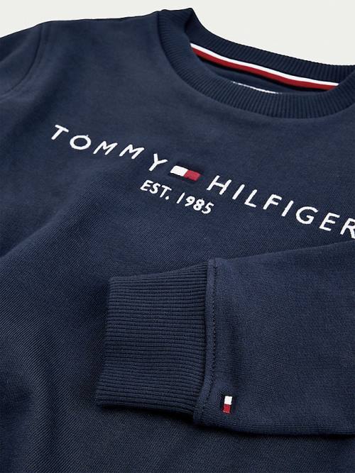 Tommy Hilfiger Essential Logo Dekleta Pulover Modra | TH580YEV