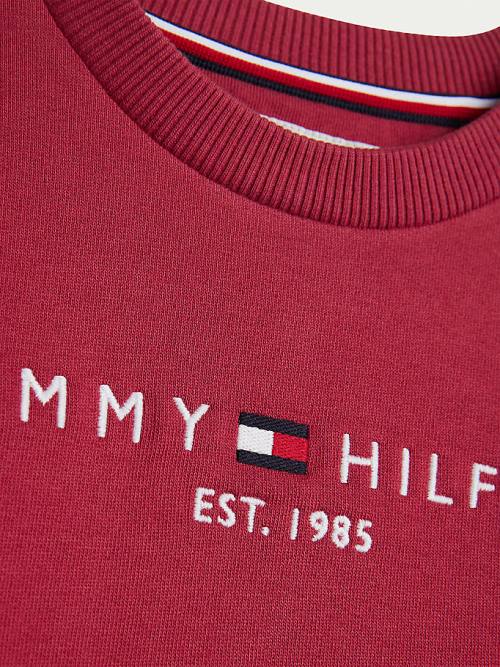 Tommy Hilfiger Essential Logo Dekleta Pulover Rdeča | TH671HNV