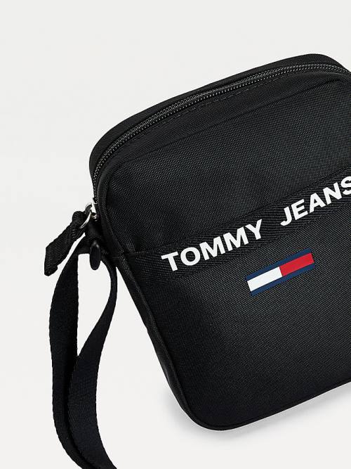 Tommy Hilfiger Essential Logo Reporter Moški Torbice Črna | TH471YKZ