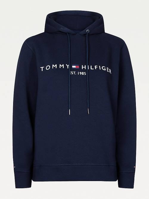 Tommy Hilfiger Essential Logo Ženske Pulover s kapuco Modra | TH416OLF