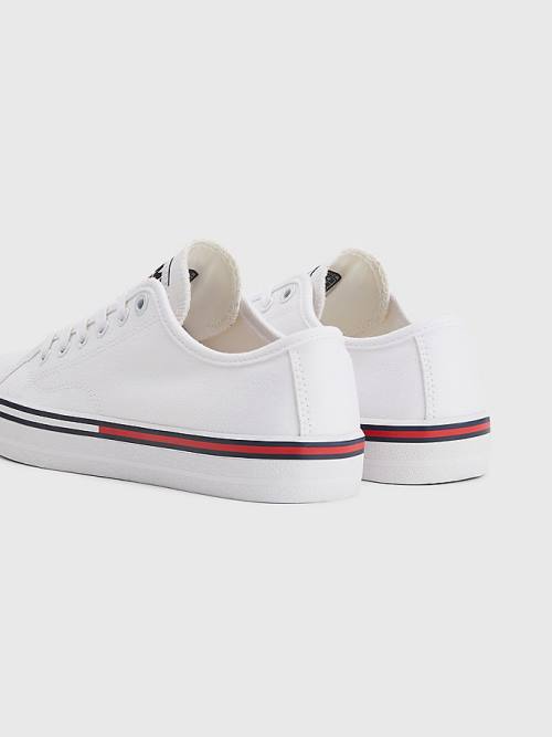 Tommy Hilfiger Essential Low-Top Canvas Ženske Superge Bela | TH634VQN