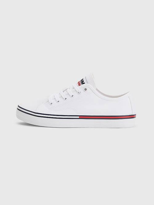 Tommy Hilfiger Essential Low-Top Canvas Ženske Superge Bela | TH634VQN