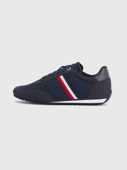 Tommy Hilfiger Essential Mesh Signature Tape Moški Superge Modra | TH516CVO