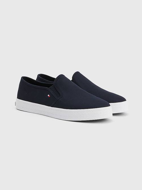 Tommy Hilfiger Essential Nautical Slip-On Ženske Superge Modra | TH042QHL